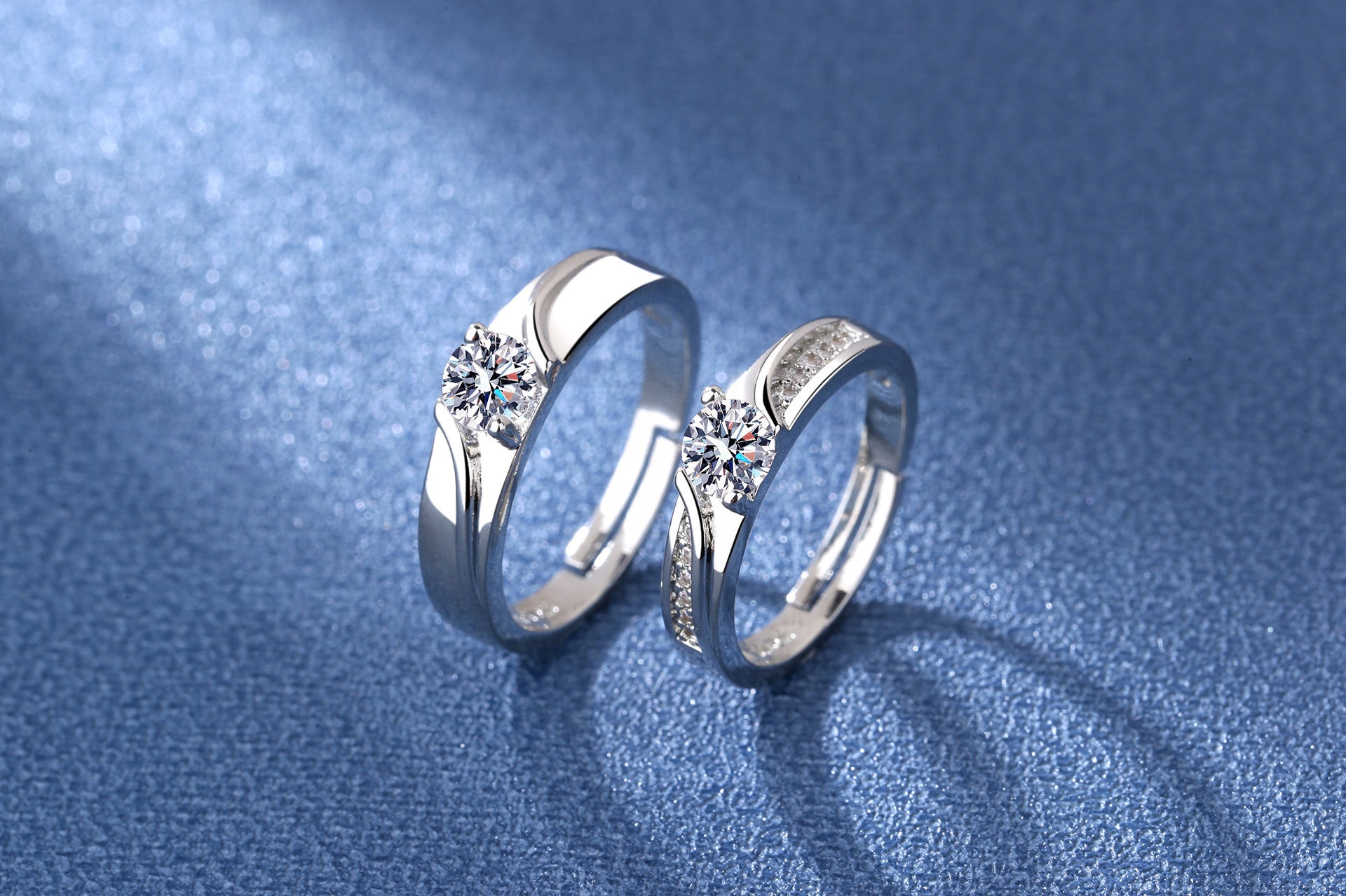 Srebrne obrączki ślubne stal para regulowane r.uni - zdjęcie 4