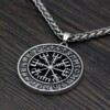 Naszyjnik kompas wikingów vegvísir nordycki 133 - miniatura 5