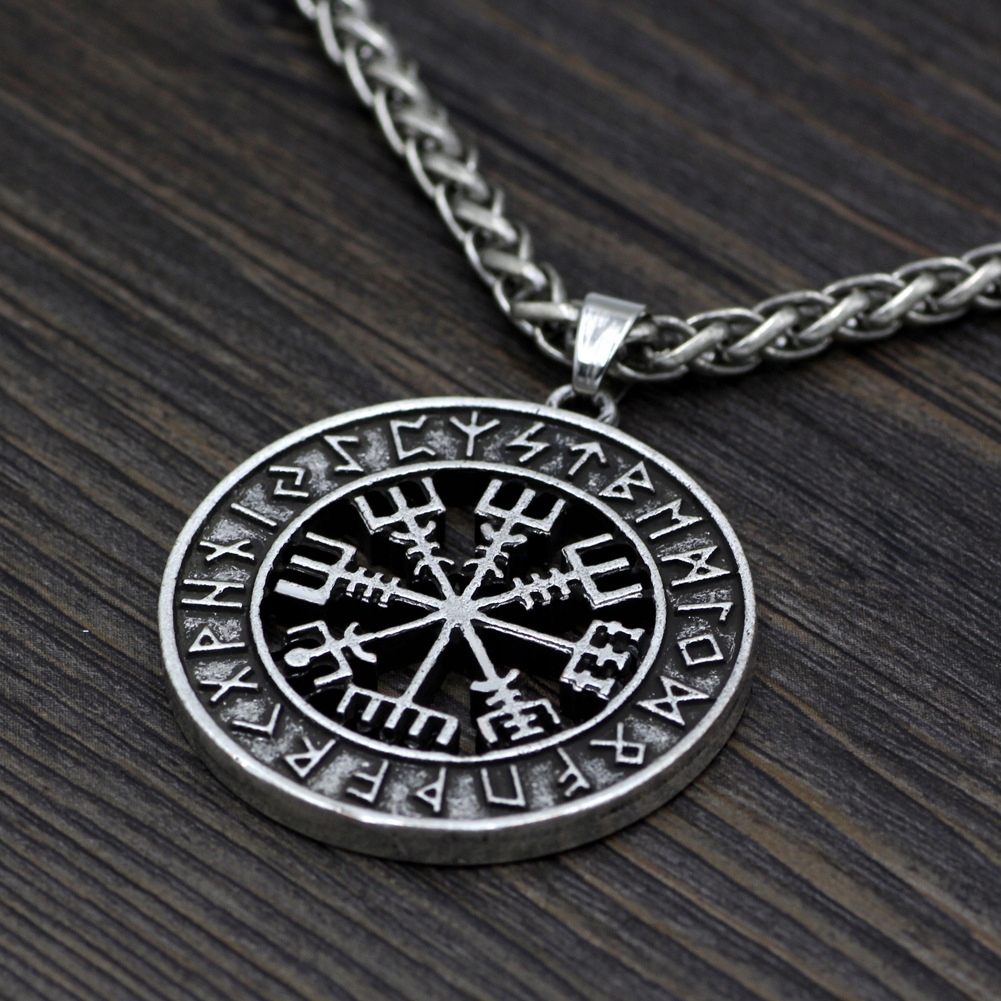 Naszyjnik kompas wikingów vegvísir nordycki 133 - zdjęcie 5