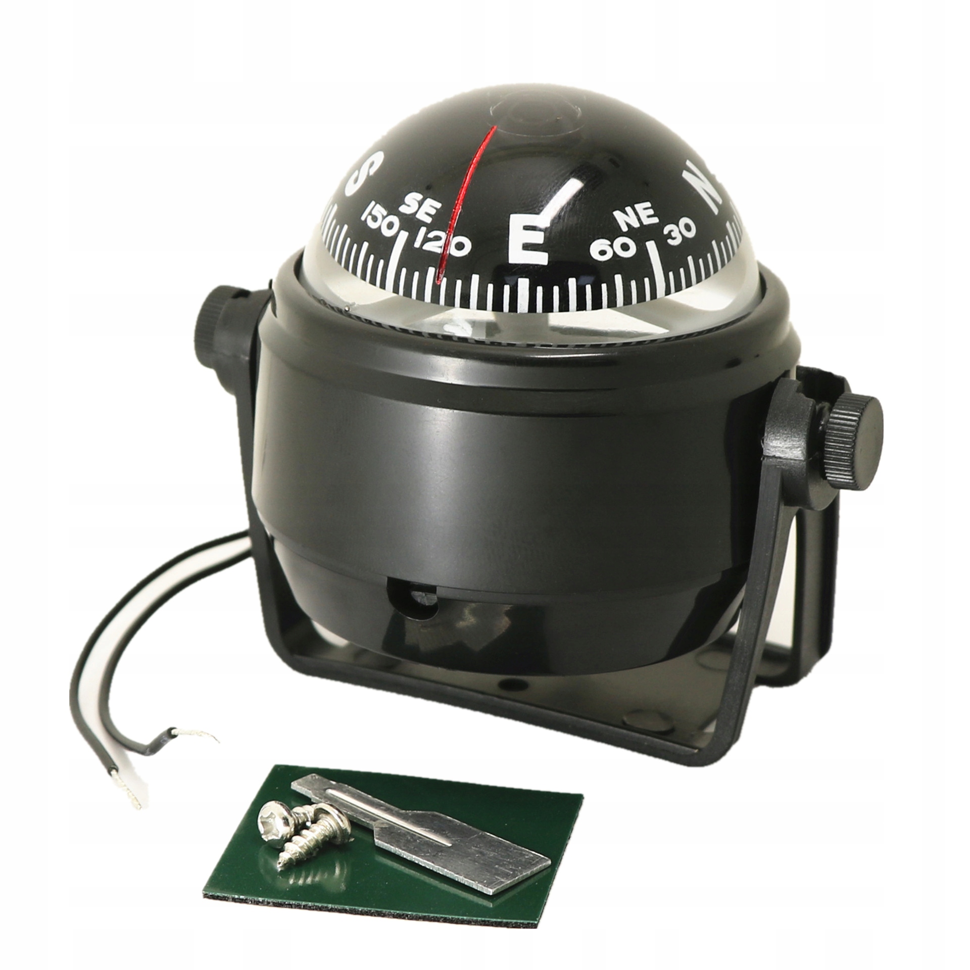 Busola kompas nawigacja morska obrotowy światło led do żaglówki czarna - obrazek 8