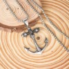 Naszyjnik srebrny rybak marynarz kotwica 313 - miniatura 4