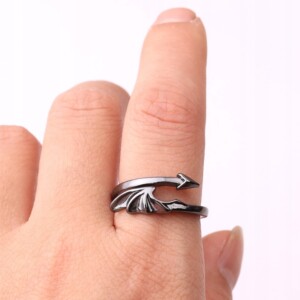 Srebrny pierścionek gotycki retro punk boho 155 - miniatura 2