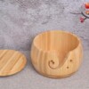 Drewniana miska na włóczkę wełny do szydełkowania ozdobna jasna 15x8 cm - miniatura 4
