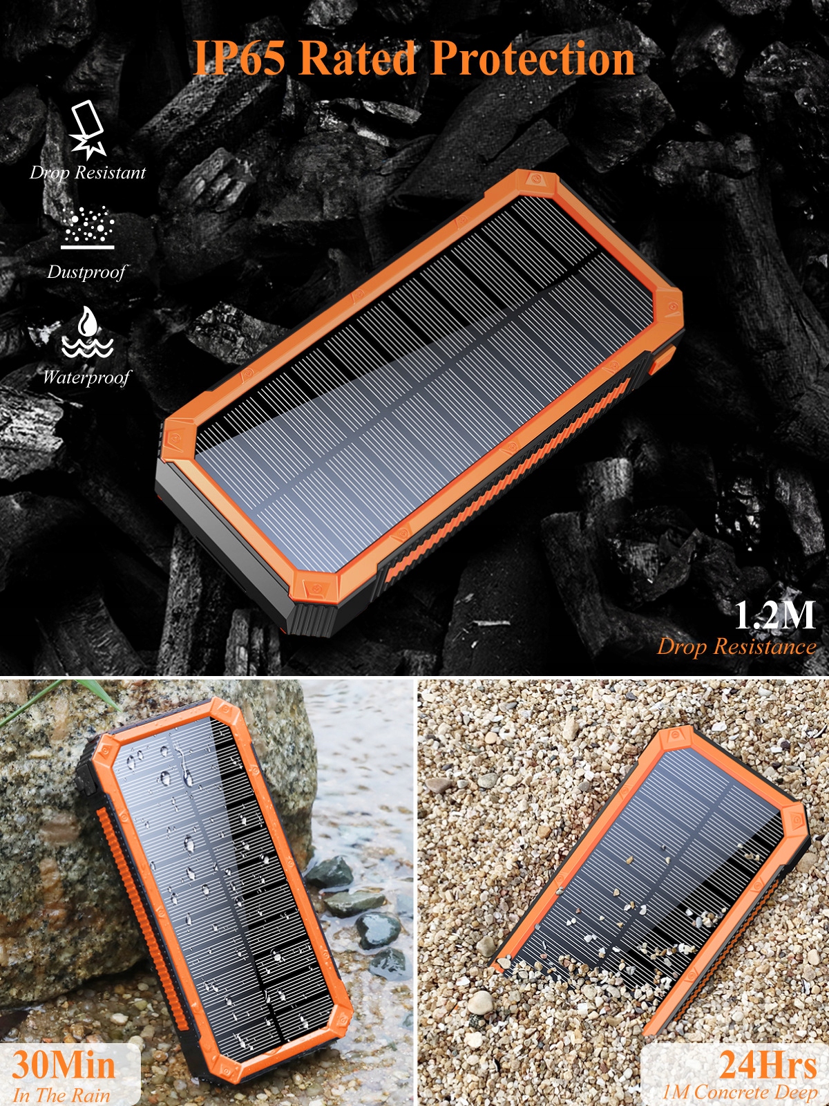 Powerbank solarny 4xusb 20000mah 20w indukcja ip65 - obrazek 6