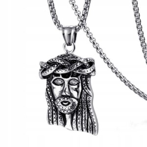 Naszyjnik srebrny stal łańcuszek słowiański 332