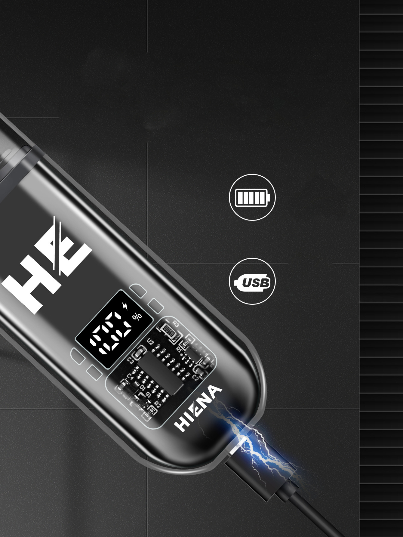 Golarka do nosa uszu męska podróżna trymer akumulator usb typ-c 6000rpm - zdjęcie 9