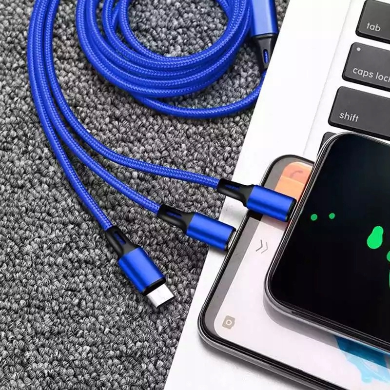 Kabel ładowarka 3w1 micro typ-c do iphone usb-c 5a - obrazek 5