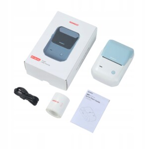 Niimbot b1 drukarka termiczna naklejki bluetooth biało niebieska nowa +rolk