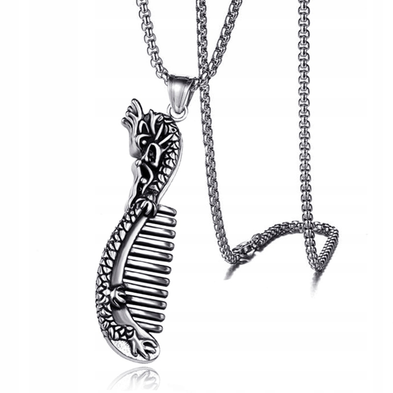 Naszyjnik srebrny łańcuszek smok drapieżnik 346