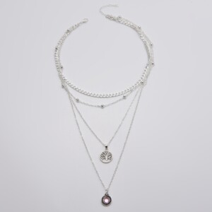 Naszyjnik choker celebrytka długa boho srebrny 29 - miniatura 5