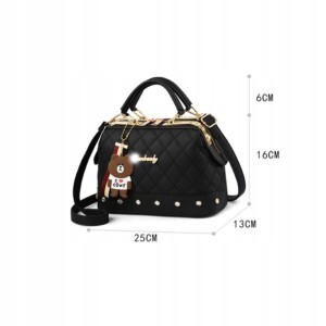 Torebka damska skórzana na ramię kuferek eko modna - miniatura 3