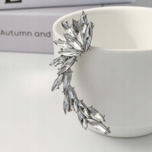 Kolczyk kryształowy z kryształów piękny na ucho klips błyszczący damski - miniatura 6