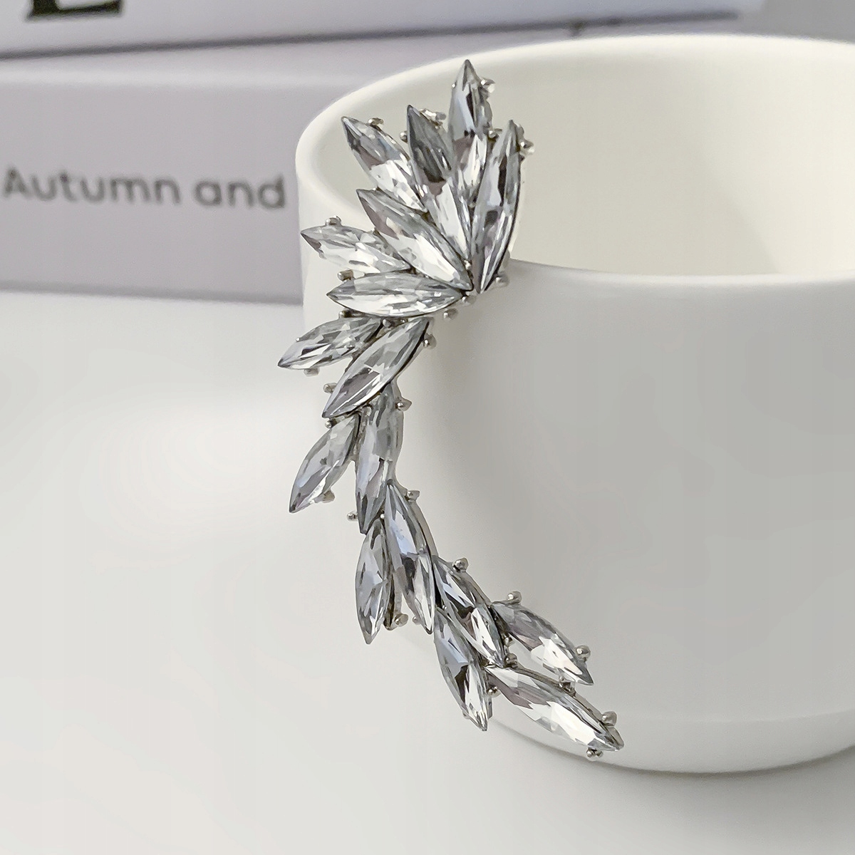 Kolczyk kryształowy z kryształów piękny na ucho klips błyszczący damski - obrazek 6