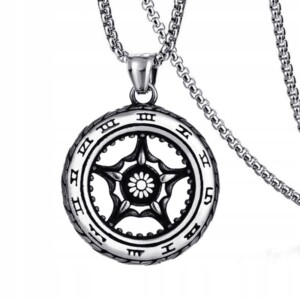 Naszyjnik srebrny łańcuszek kwiat gwiazda 326 - miniatura 1