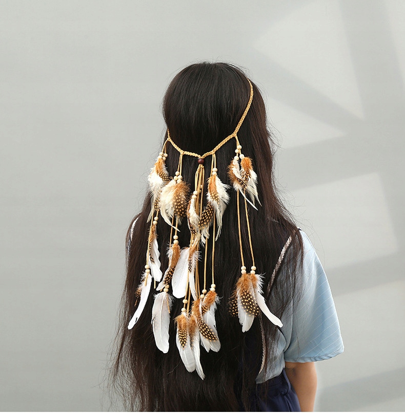 Pióropusz indiański opaska do włosów piórka a5 - obrazek 2