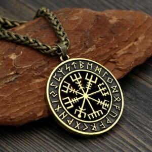 Naszyjnik kompas wikingów vegvísir nordycki 134 - miniatura 2