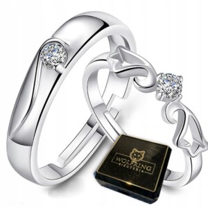 Srebrne obrączki ślubne stal para regulowane r.uni - miniatura 1