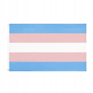 Flaga tęczowa lgbt duża 90x150cm traspłciowość f3 - miniatura 3