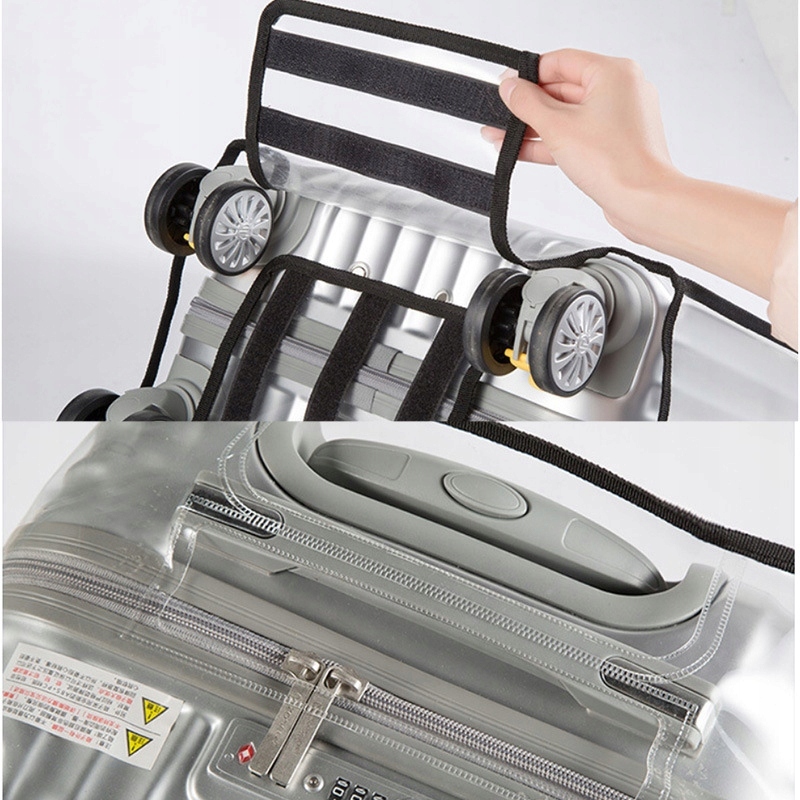 Pokrowiec ochronny na walizkę bagaż przeźroczysty podróżny 22" cale roz. m - zdjęcie 8