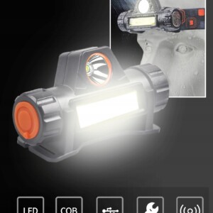 Latarka czołowa czołówka led usb akumulator mocna xpe cob wodoszczelna - miniatura 12