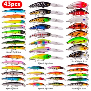 Zestaw woblerów na szczupaka sandacz okoń przynęty 43szt 4-8g 4.5-10cm - miniatura 12