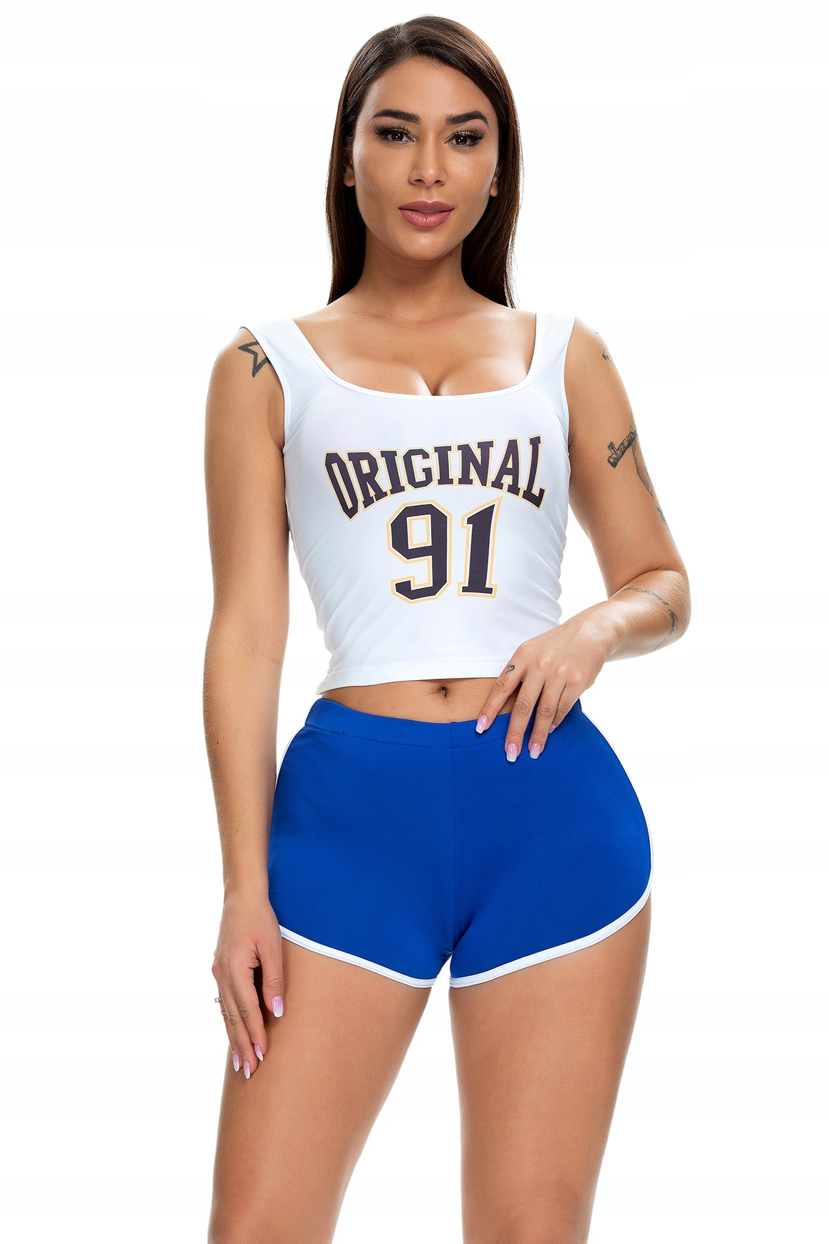 Szorty damskie sportowe wygodne spodenki granat xl - obrazek 3