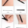 Zestaw do manicure pedicure twarzy podróżny 18 szt xxl czarny cążki etui - miniatura 13