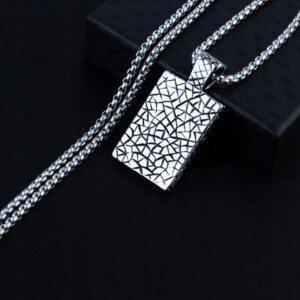 Naszyjnik srebrny stal łańcuszek krzyżyk ikona 372 - miniatura 3