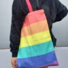 Torba torebka na zakupy bawełniana tęczowa tęcza pride lgbt duża xxl - miniatura 7
