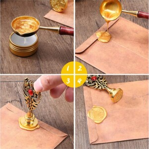 Zestaw do kaligrafii wosk do pieczęci pióro tusz - miniatura 3