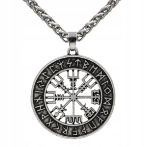 Naszyjnik kompas wikingów vegvísir nordycki 133