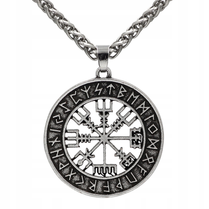 Naszyjnik kompas wikingów vegvísir nordycki 133
