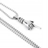 Naszyjnik srebrny stal łańcuszek dłoń palec 374 - miniatura 2