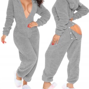 Piżama damska prezent na walentynki dla dziewczyny z klapką pluszowa s - miniatura 9