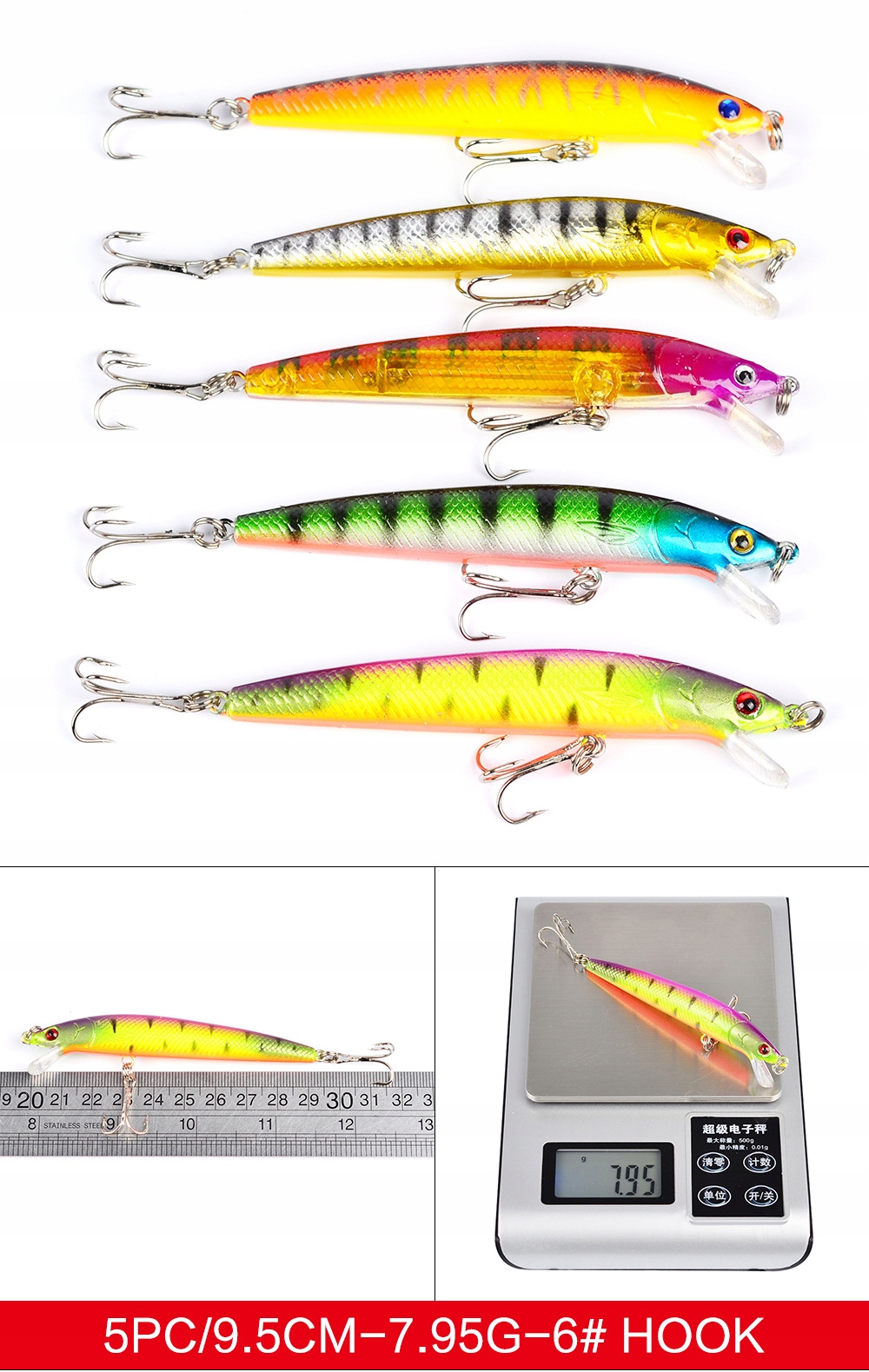 Zestaw woblerów na szczupaka sandacz okoń przynęty 43szt 4-8g 4.5-10cm - obrazek 7