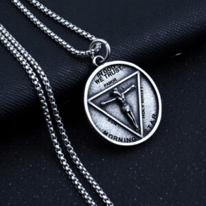 Naszyjnik srebrny łańcuszek in god we trust 323 - miniatura 7