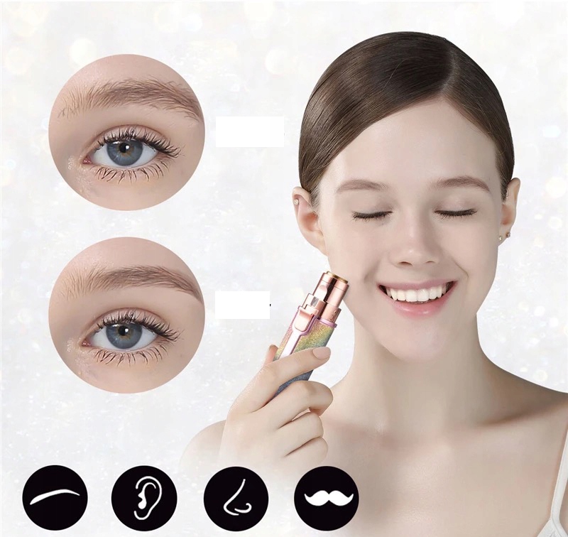 Zestaw trymer depilator do nosa brwi ciała maszynka szczoteczka 2 w 1 usb - zdjęcie 7