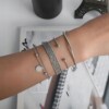 Zestaw bransoletek boho retro punk charms bangle srebrne 4 sztuki komplet - miniatura 3