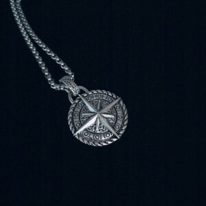 Naszyjnik kompas symbol amulet gwiazda droga 140 - miniatura 4
