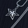 Naszyjnik srebrny stal łańcuszek gwiazda 333 - miniatura 11