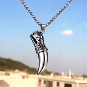 Naszyjnik srebrny łańcuszek pazur drapieżnik 345 - miniatura 4