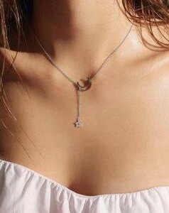 Naszyjnik choker celebrytka długa boho srebrny 52