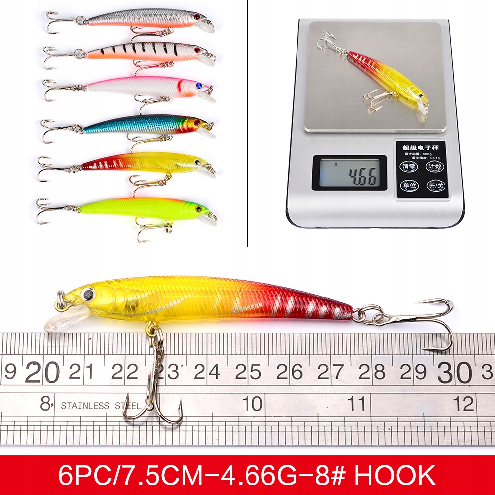 Zestaw woblerów na szczupaka sandacz okoń przynęty 43szt 4-8g 4.5-10cm - obrazek 2