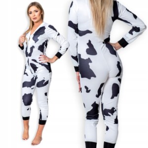 Piżama damska prezent na walentynki dla dziewczyny body długie krowa xl