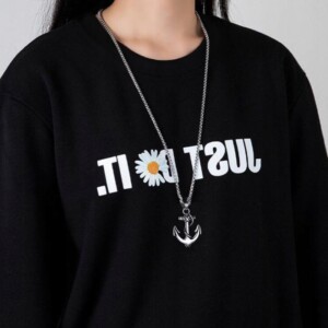 Naszyjnik srebrny stal łańcuszek kotwica 315 - miniatura 5