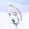 Srebrny damski pierścionek regulowany uniwersalny kryształy zaręczynowy - miniatura 3