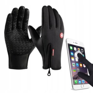 Rękawiczki sportowe -30c suwak unisex antypoślizg pianka dotykowe podszewka