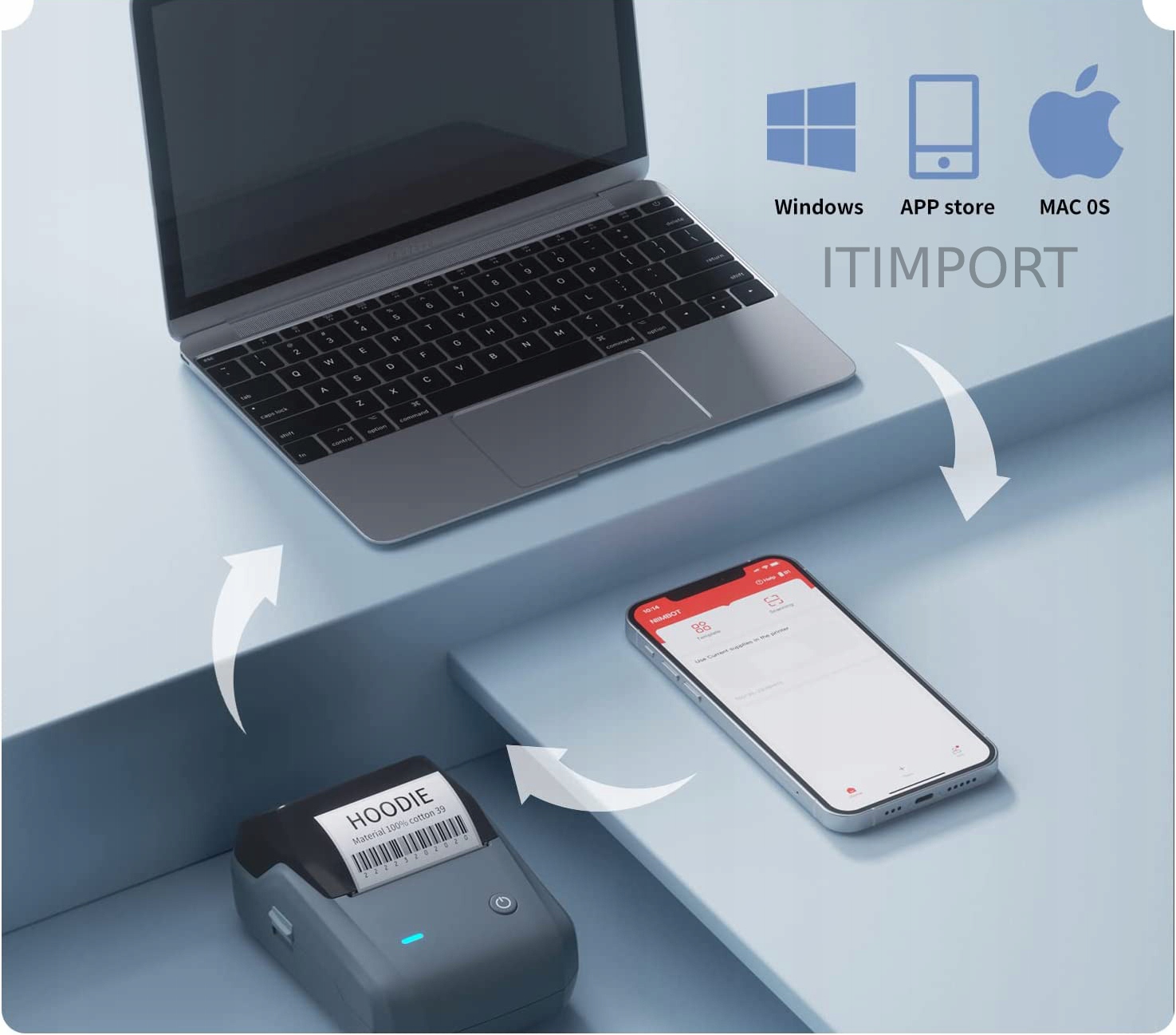 Niimbot b1 drukarka termiczna naklejki bluetooth zielono biała nowa +rolka - obrazek 5