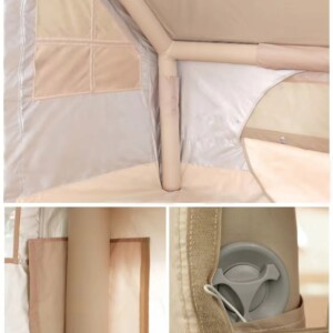 Duży namiot kempingowy pompowany 5 osobowy dmuchany pompka 8m2 320x250cm - miniatura 7