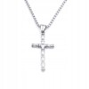 Naszyjnik srebrny łańcuch stal krzyżyk 364 - miniatura 1